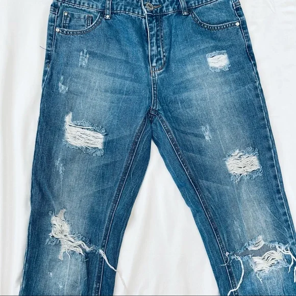 Stradivarius denim distressed jeans size 02‎ - Picture 2 of 9